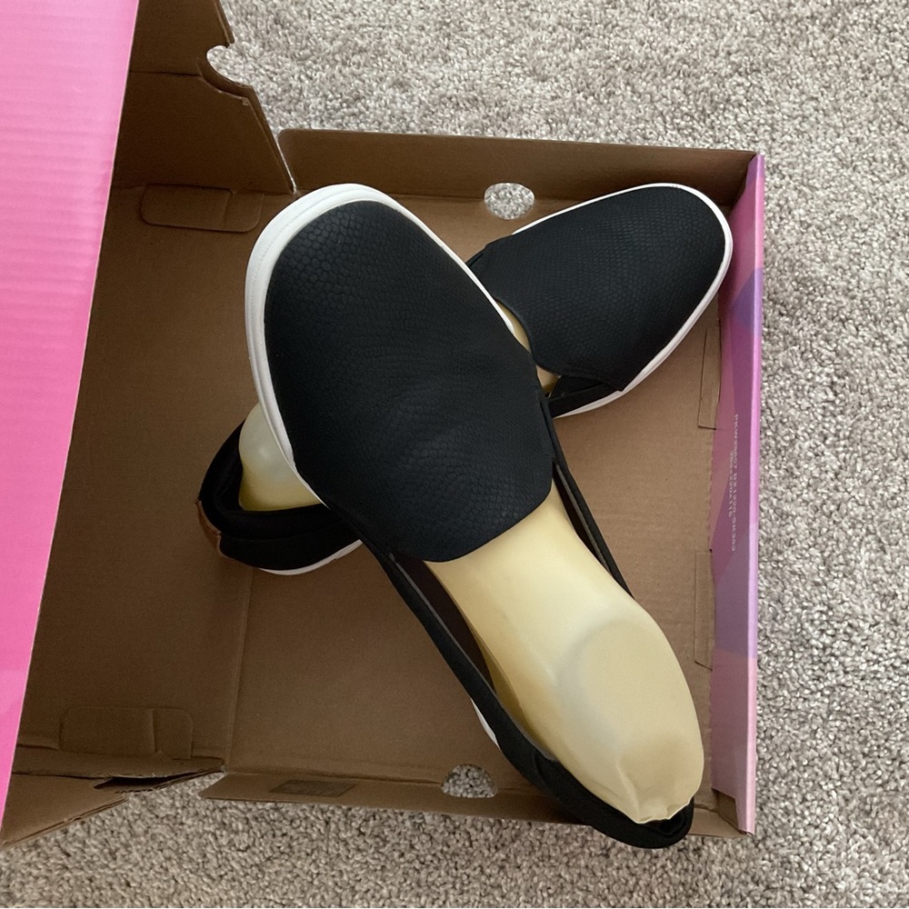 Dr. Scholl's Black Slip-On Athletic Shoes with White Soles - Picture 3 of 11